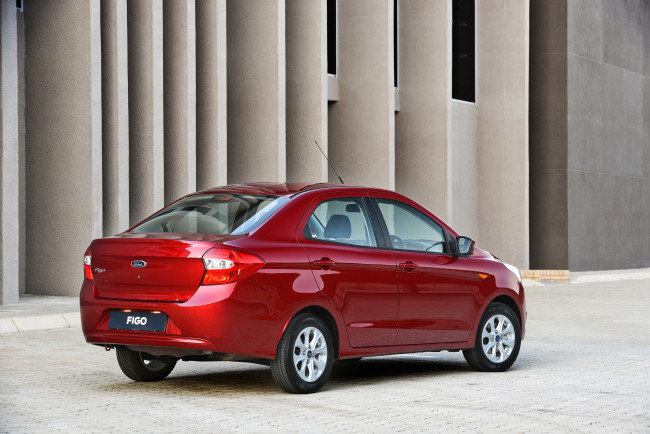 Обои картинки фото автомобили, ford, figo, sedan, красный, 2015г