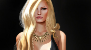 Картинка 3д+графика портрет+ portraits девушка лицо блондинка рендеринг взгляд волосы