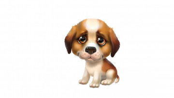 Картинка рисованное животные собачка милая