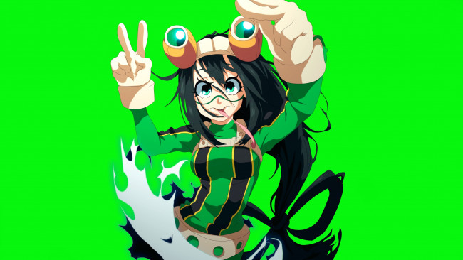 Обои картинки фото аниме, boku no hero academia, boku, no, hero, academia, anime, super, my, tsuyu, asui, by, gevdano, frog, japonese, manga, yuusha