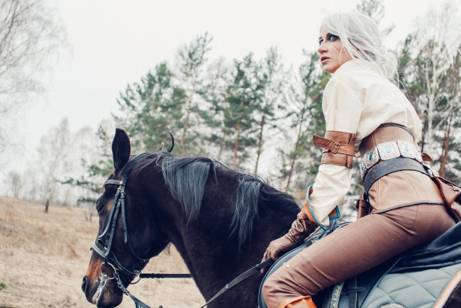 Обои картинки фото разное, cosplay , косплей, девушка, конь