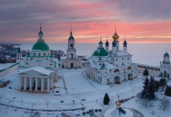 Картинка города -+православные+церкви +монастыри храмы россии монастырь зима церковь обитель святого иакова спасского ростов православие