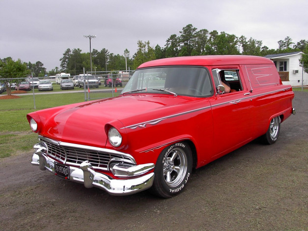 Обои картинки фото 1956, ford, panel, wagon, classic, автомобили