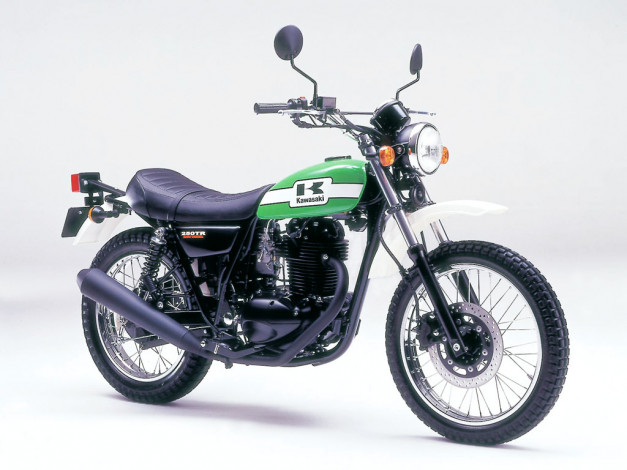 Обои картинки фото kawasaki, 250tr, lime, мотоциклы