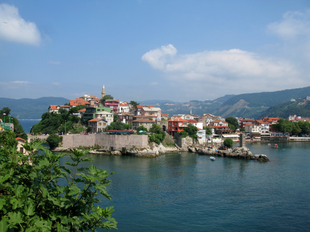 Обои картинки фото amasra, турция, города, пейзажи, море, дома