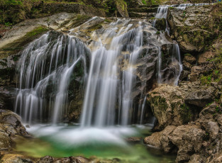 Картинка природа водопады камни каскад