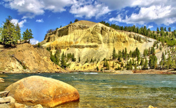 Картинка природа реки озера деревья река камни скалы горы