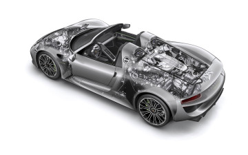 Картинка porsche 918 spyder автомобили рентген dr ing h c f ag элитные спортивные германия