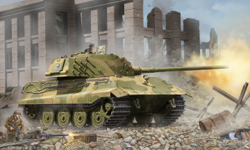 Картинка рисованное армия руины танк