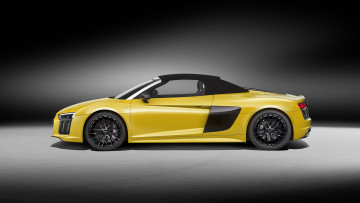 обоя audi r8 v10 spyder 2017, автомобили, audi, жёлтый, 2017, spyder, v10, r8