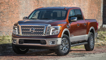 обоя nissan titan crew cab 2017, автомобили, nissan, datsun, titan, crew, cab, 2017, оранжевый