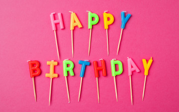 Картинка праздничные день+рождения happy birthday decoration celebration свечи colorful день рождения letters буквы candles