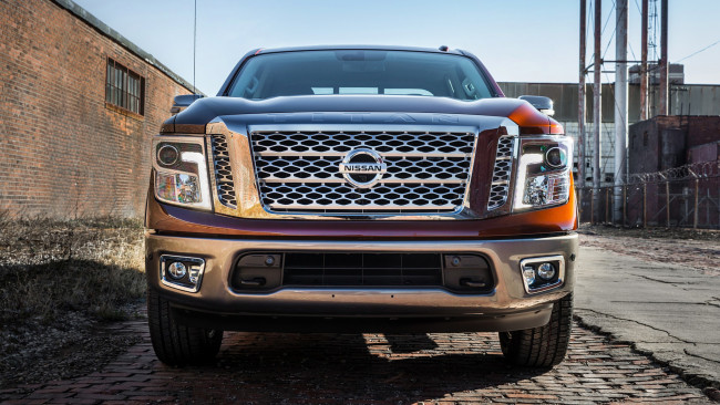 Обои картинки фото nissan titan crew cab 2017, автомобили, nissan, datsun, titan, crew, cab, 2017, оранжевый