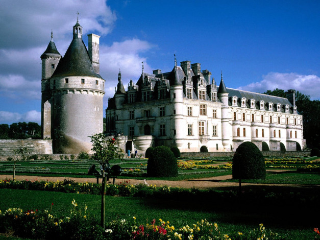 Обои картинки фото chateau, de, chenonceaux, france, города