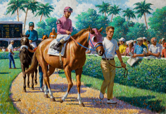 Картинка arthur saron sarnoff рисованные люди спорт лошади