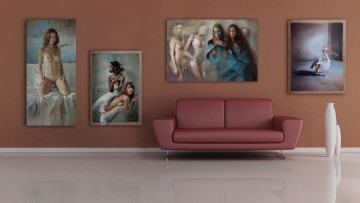 Картинка интерьер мебель картины диван