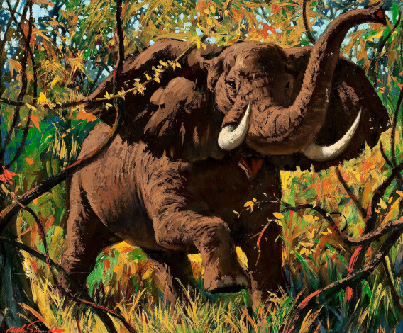 Обои картинки фото arthur, saron, sarnoff, рисованные, слон