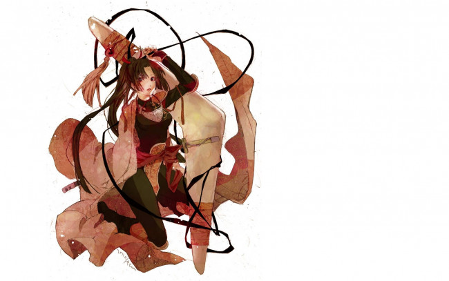Обои картинки фото аниме, inuyasha, оружие, санго, девушка, фон