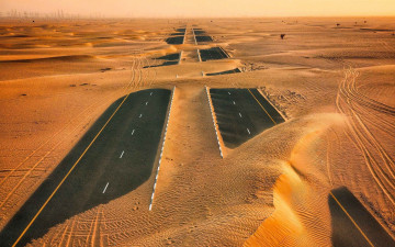 Картинка природа дороги песок пустыня шоссе