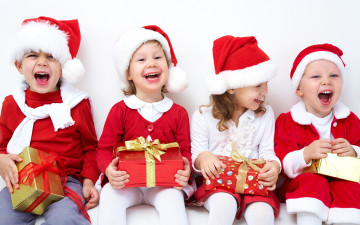 Картинка разное настроения праздник подарки малыши радость смех