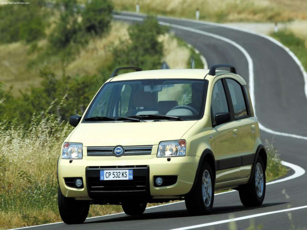 Обои картинки фото fiat, panda, 4x4, 2004, автомобили