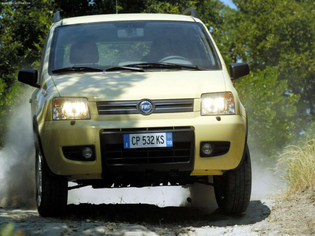 Обои картинки фото fiat, panda, 4x4, 2004, автомобили