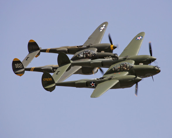 Обои картинки фото авиация, боевые, самолёты, p-38 lightning
