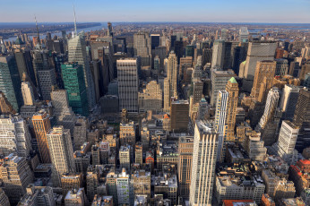 обоя города, нью-йорк , сша, панорама, манхэттен