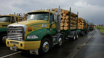 обоя mack granite logging truck, автомобили, mack, trucks, inc, тяжелые, грузовики, сша