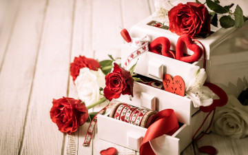 Картинка праздничные день+святого+валентина +сердечки +любовь valentine's day romantic heart love rose розы романтика сердечки