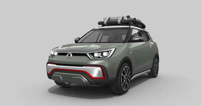 Обои картинки фото автомобили, ssang yong, xiv-adventure, ssangyong, concept, серый, 2014г