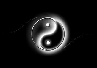 обоя 3д графика, инь-Янь , yin yang, фон, логотип