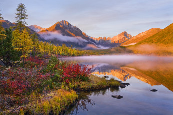 Картинка kolyma природа реки озера озеро край красота осень пейзаж вид