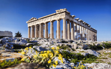 Картинка города афины+ греция руины акрополь