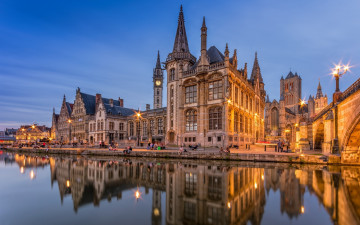 Картинка города гент+ бельгия набережная