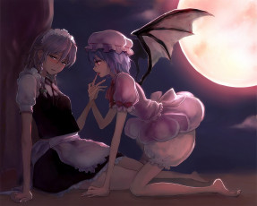 Картинка аниме touhou сакуя изаё ремилия скарлет