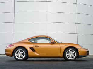 обоя автомобили, porsche, cayman, uk-spec, 2009, 987c, желтый