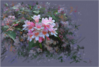 Картинка рисованные цветы цветение