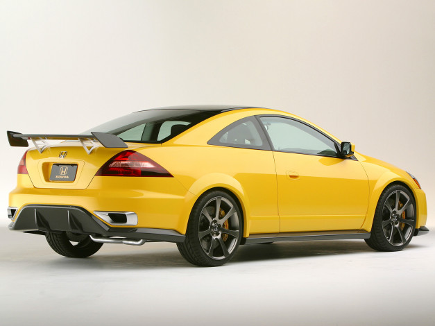 Обои картинки фото автомобили, honda, 2002г, concept, coupe, accord, желтый