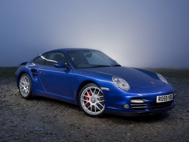 Обои картинки фото автомобили, pontiac, uk-spec, coupe, 911, porsche, turbo, 2009, синий, 997