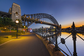 обоя sydney harbour bridge, города, сидней , австралия, набережная, мост, рассвет