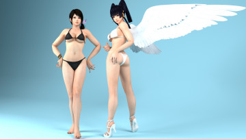 Картинка 3д+графика ангел+ angel девушки взгляд фон крылья
