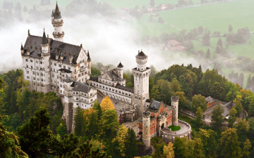обоя города, замок нойшванштайн , германия, бавария, нойшванштайн, старинный, замок, castle