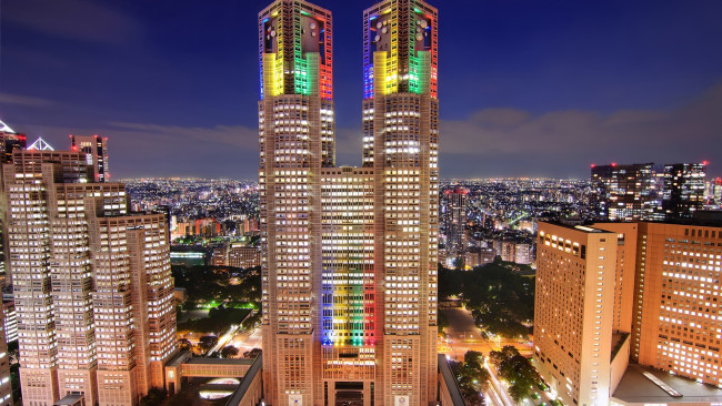 Обои картинки фото города, токио , Япония, небоскребы