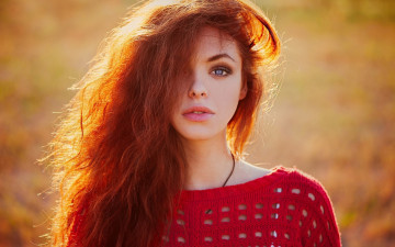 Картинка девушки -unsort+ лица +портреты лицо свитер рыжая