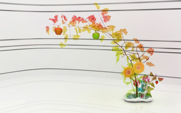 обоя векторная графика, цветы , flowers, ветки, цветы
