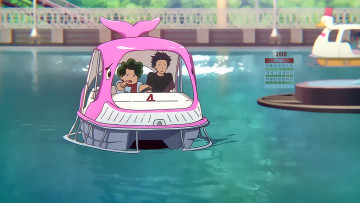 Картинка календари аниме лодка мальчик водоем 2018