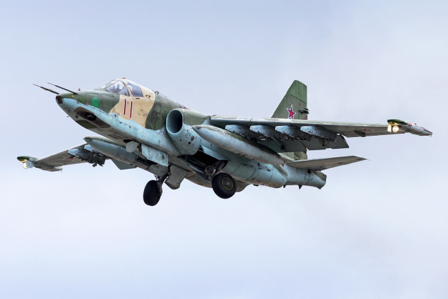 Обои картинки фото su-25sm, авиация, боевые самолёты, россия, ввс