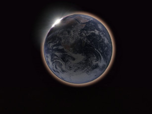 Картинка солнечное затмение на луне космос луна