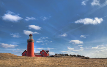 Картинка природа маяки denmark midtjylland ferring bovbjerg lighthouse